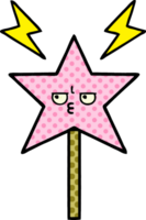 comic book style cartoon of a magic wand png