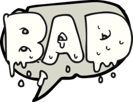 hand drawn speech bubble cartoon word bad png