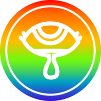 huilen oog circulaire icoon met regenboog helling af hebben png