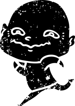 cartoon creepy guy distressed icon png