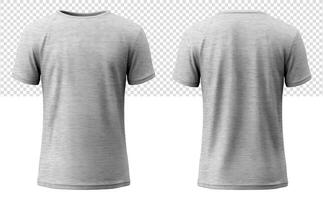 conjunto de llanura gris camiseta Bosquejo plantillas con frente y espalda puntos de vista, generado ai foto