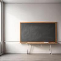 Plain black whiteboard in the classroom photo