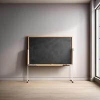 Plain black whiteboard in the classroom photo