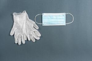 Rubber glove and face protective photo