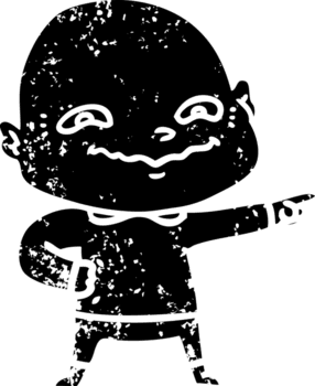 cartoon creepy guy distressed icon png