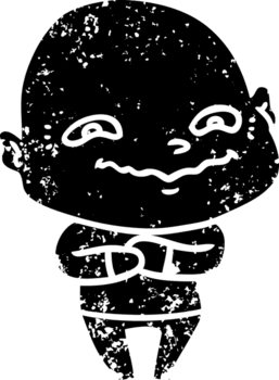 cartoon creepy guy distressed icon png