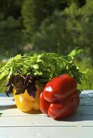 Sweet peper with the verdure on nature photo