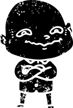 cartoon creepy guy distressed icon png