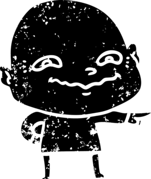 cartoon creepy guy distressed icon png