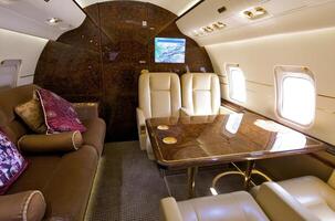 vip business interior jet avión foto