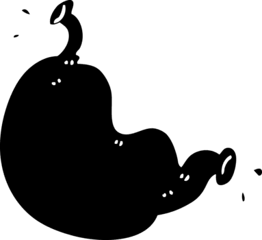 Linie Zeichnung Karikatur Organ solide schwarz Symbol png