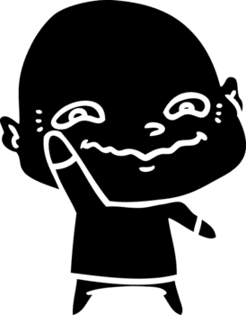 cartoon creepy guy solid black icon png