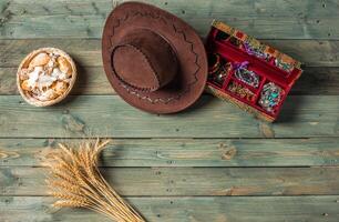 Mockup shot on wooden background photo