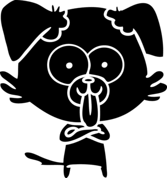 Karikatur Hund mit Zunge kleben aus solide schwarz Symbol png