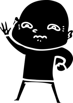 cartoon creepy guy solid black icon png