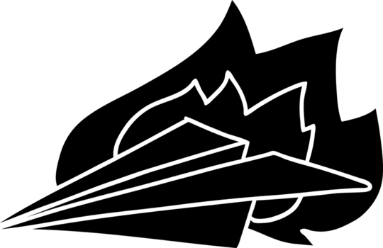 dibujos animados ardiente papel avión sólido negro icono png