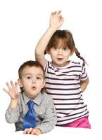 hermano y hermana en el estudio foto