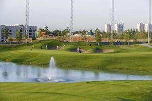 Fine golf club in foothills of Zailiyskiy Alatau photo