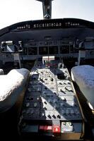 pilot cockpit in an VIP commercial airplane photo