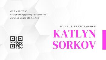 Magenta Minimalist DJ Performance Business Card Horizontal template