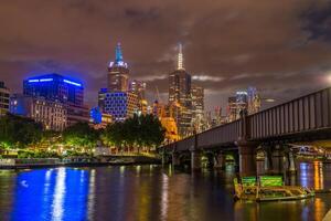 Cityscape image of Melbourne, during summer sunset. - 28 December 2012, Melbourne, Australia. photo