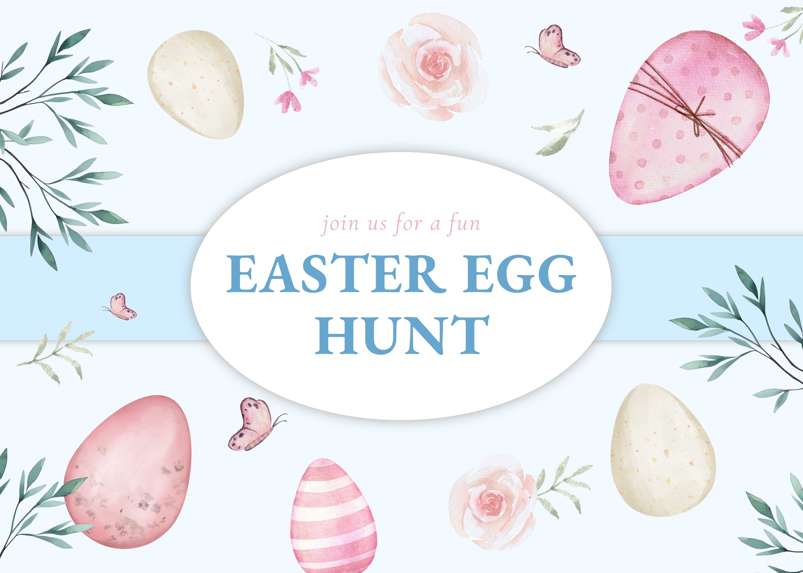 Soft Pastel Easter Egg Hunt Invitation