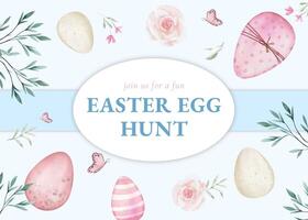 Soft Pastel Easter Egg Hunt Invitation template