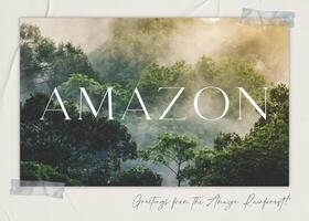 Paper Textured Forest Postcard template