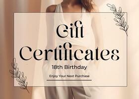 18th Birthday Gift Certificate template