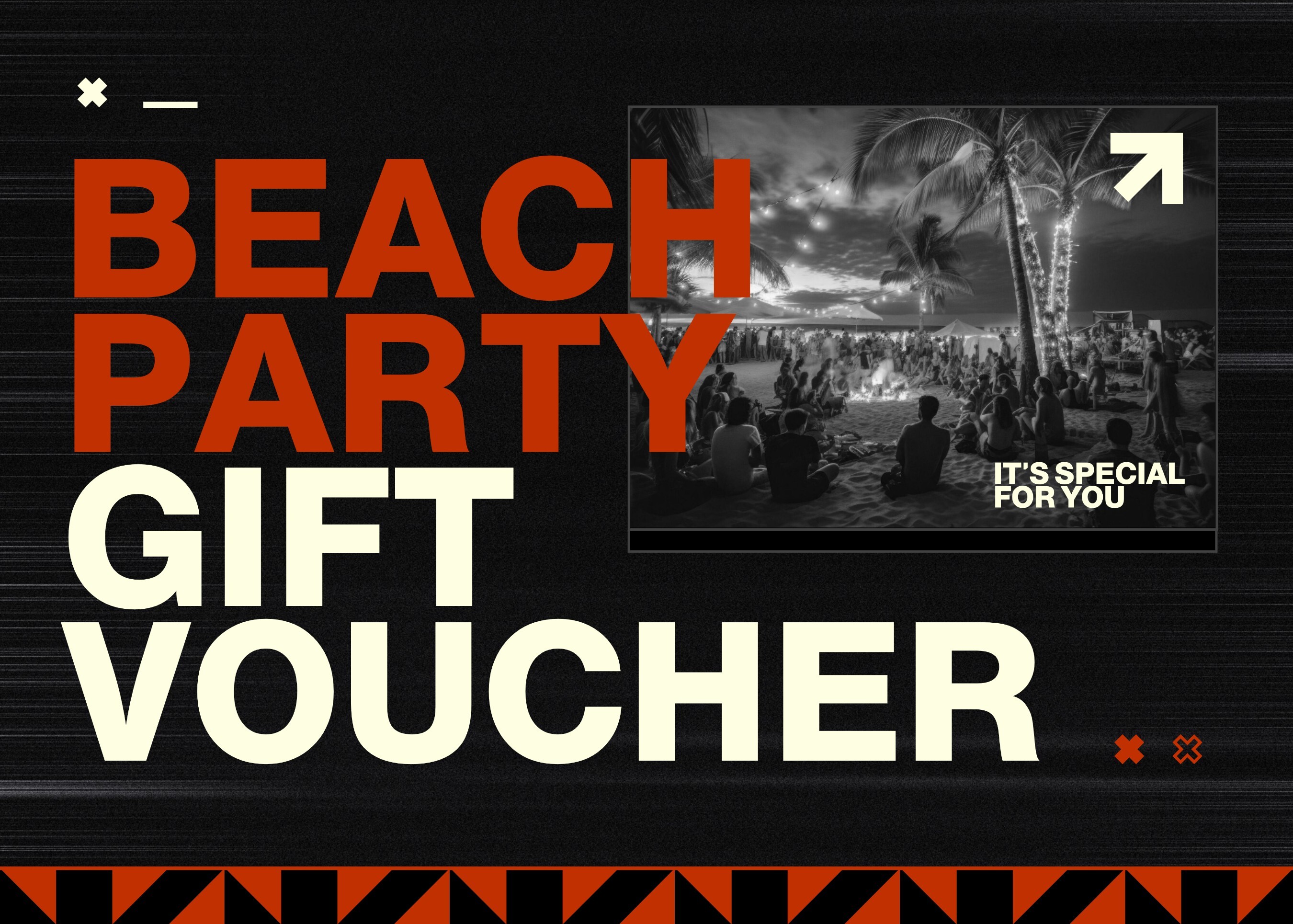 Beach Party Gift Voucher Certificate Template