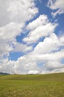 verde campo y grande nubes - paisaje foto