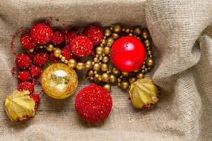 Christmas balls, toys on the Christmas tree photo