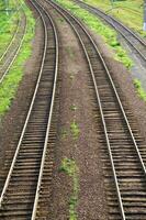 The railway in steppes of Kazakhstan photo