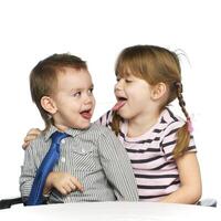 hermano y hermana en el estudio foto