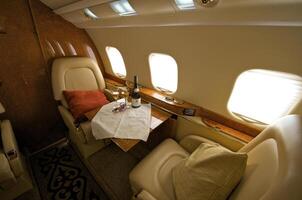 vip business interior jet avión foto