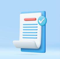 3d White paper task management todo check list vector