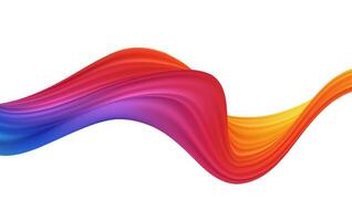 3d Wave Liquid shape color background. vector