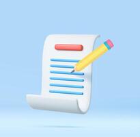 3d Copywriting, writing icon. Document concept vector