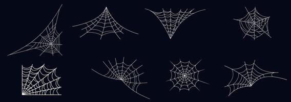 Spider web set vector