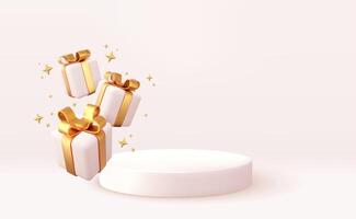 3d Christmas style Product podium scene vector