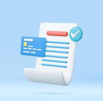 3D bill payment with credit card vector