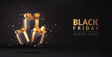 3d Black Friday sale background vector