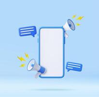 3d Phone screen and loudspeaker vector