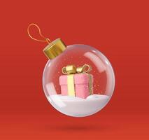 3d Merry Christmas and Happy New Year. vector