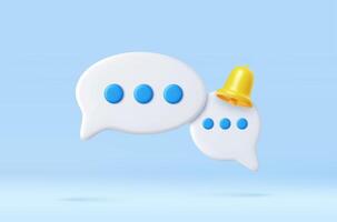 3d Blank white speech bubble pin vector