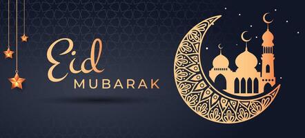 Luxury Eid Mubarak poster design. Eid mubarak social media poster design. vector