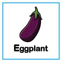 fresh eggplant alphabet illustration vector