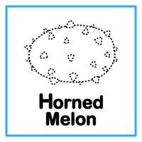 tracing horned melon alphabet illustration vector
