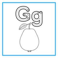 tracing alphabet trace guava illustration vector