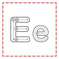 alphabet tracing e and e illustration vector